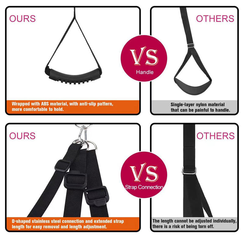 Door Sex Swing with Seat Bondage Swing for BDSM Extra Wide Seat Plush Cushion Holds up to 300lbs.