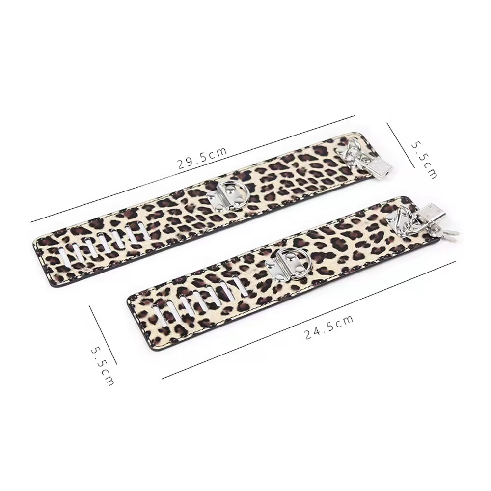 10-Piece Yellow Leopard Print Bondage Set β PU Leather