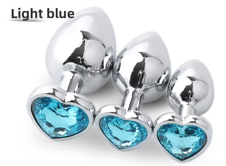 3Pcs Set Luxury Metal Butt Toys Heart Shaped Anal Trainer Jewel Butt Plug Kit S&M for Beginners Couples Large/Medium/Small. Experience the pleasure of fullness and anal stimulation.