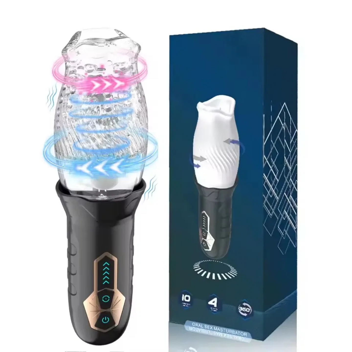 Male Masturbator Adult Sex Toys for Men - Automatic 360 Rotating Vibrating Blowjob Sex Machine Sex Toy Stroker Penis Vibrator, Hands Free Masturbators Pocket Pussy for Men (Gawk Gawk 3000)
