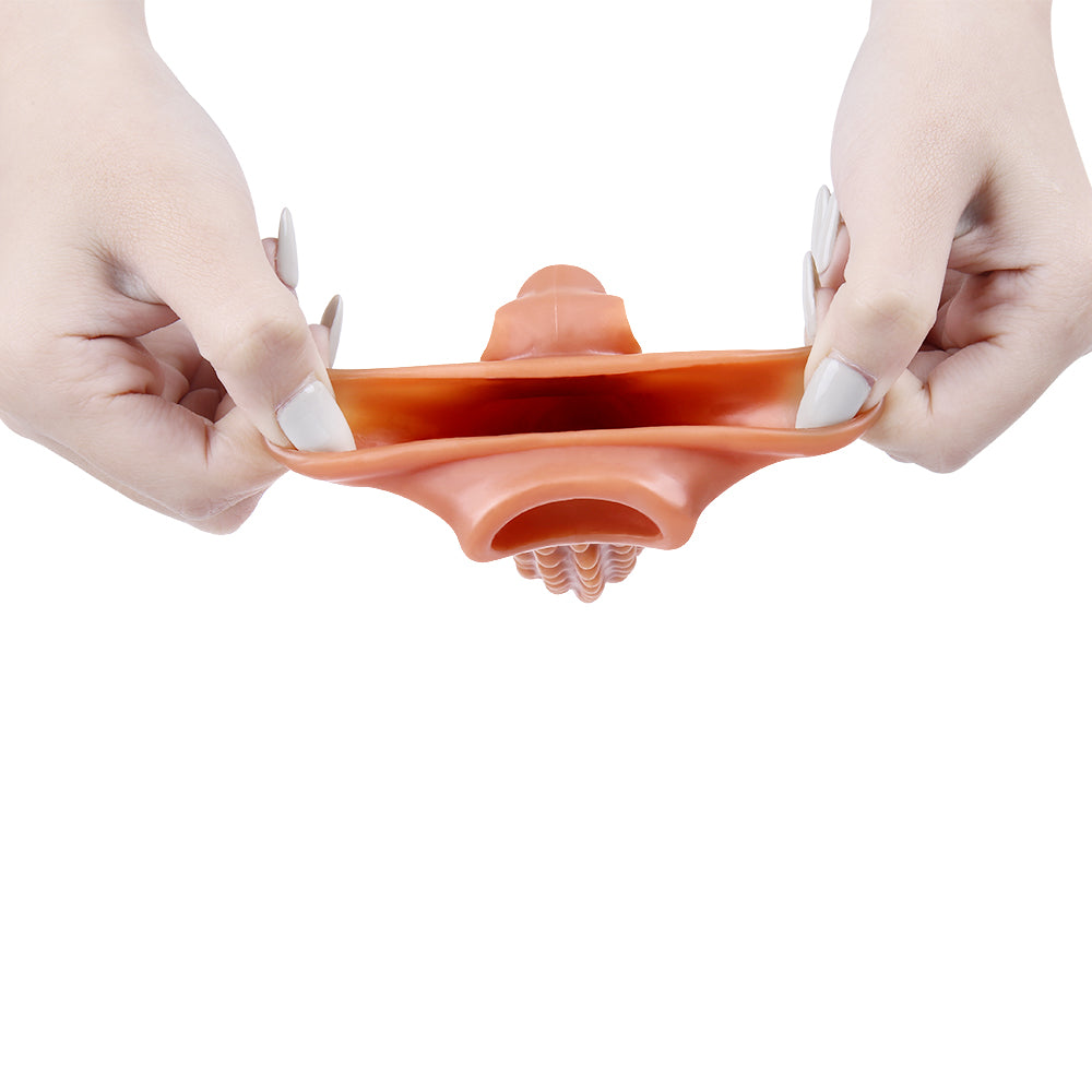 6.7 Inch Ultra Ribbed Penis Sleeve with Clit Stimulator, Bullet, Condom Sleeve, Extender Sleeve