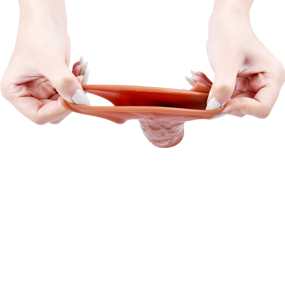 6.7" Realistic Penis Sleeve with Clit Stimulator, Bullet Vibrator, Condom Sleeve, Extender