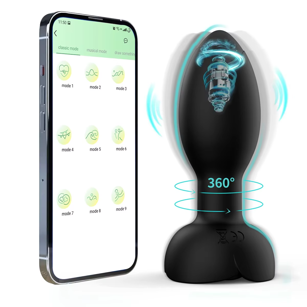 APP Controlled Anal Plug USB Rechargeable