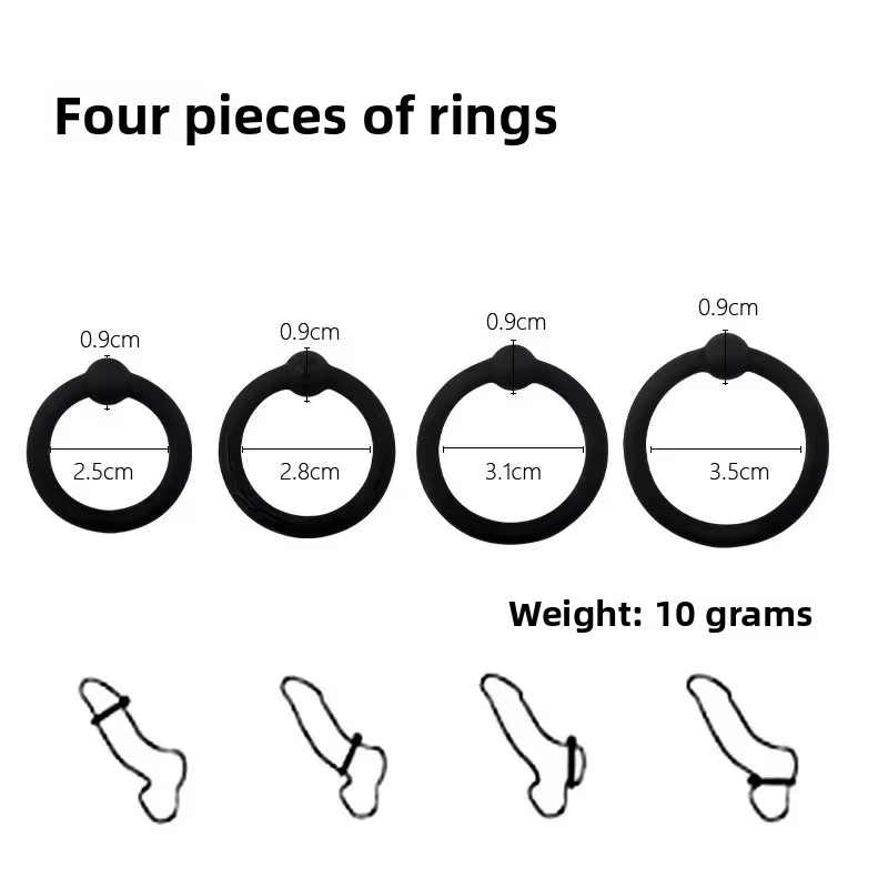 4 Piece Silicone Cock Penis Ring Set