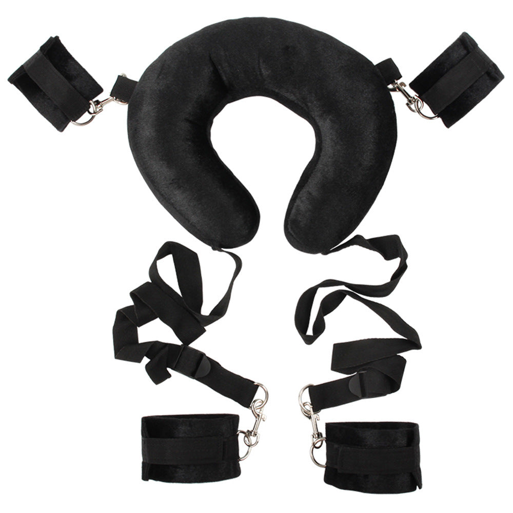 Missionary Leg Spreader with Neck Pillow Support BDSM Sex Bed Bondage Kits with Restraints for Ankle & Wrist Spreader Bar Sex Resistance Strap Leg Hand Cuff Set for Adults Bedroom Sex Handcuff Bracelets for Women