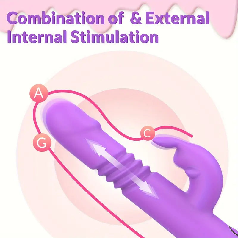 Vibrators Thrusting Vibrator for Women - 9.65" Vibrator Dildo Adult Toys, Vibrators, Sex Toy Beaded Rabbit Vibrators with G Spot & Clitoris Stimulator, Female Sex Toys