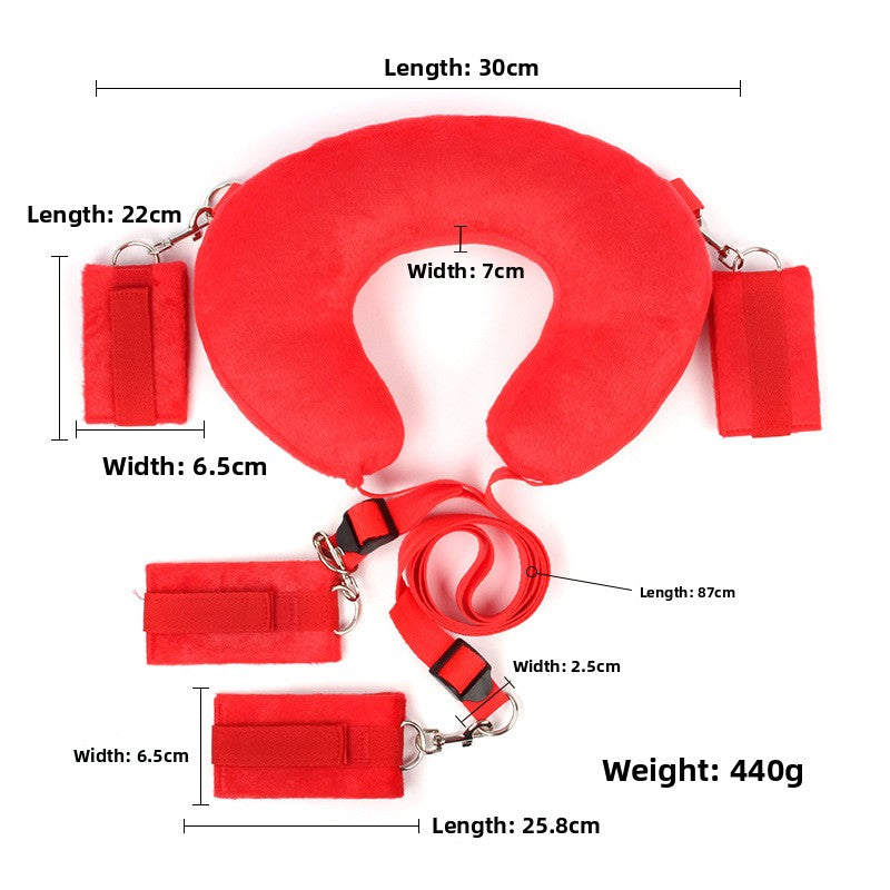 Missionary Leg Spreader with Neck Pillow Support BDSM Sex Bed Bondage Kits with Restraints for Ankle & Wrist Spreader Bar Sex Resistance Strap Leg Hand Cuff Set for Adults Bedroom Sex Handcuff Bracelets for Women