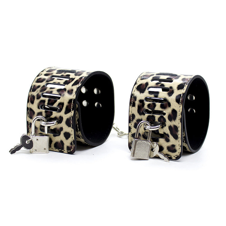 10-Piece Yellow Leopard Print Bondage Set β PU Leather