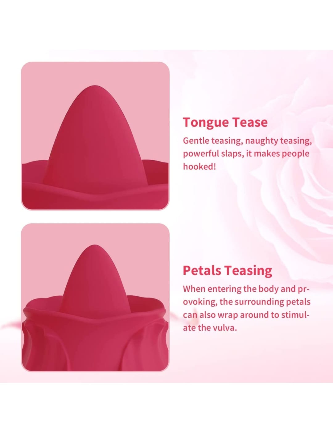 Licking Rose Toy Vibrator for Women (Pink)