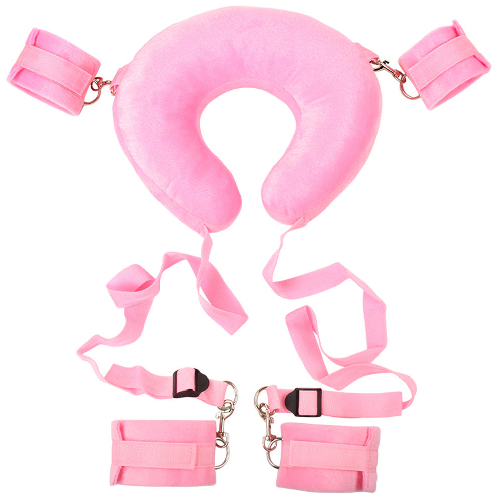 Missionary Leg Spreader with Neck Pillow Support BDSM Sex Bed Bondage Kits with Restraints for Ankle & Wrist Spreader Bar Sex Resistance Strap Leg Hand Cuff Set for Adults Bedroom Sex Handcuff Bracelets for Women