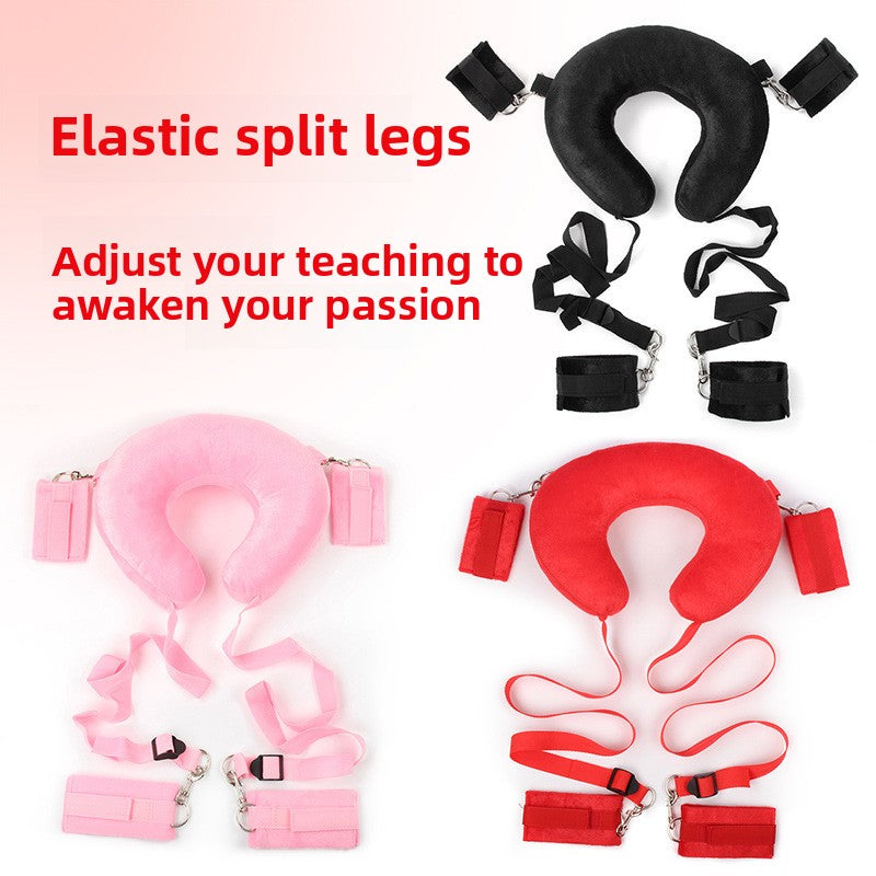 Missionary Leg Spreader with Neck Pillow Support BDSM Sex Bed Bondage Kits with Restraints for Ankle & Wrist Spreader Bar Sex Resistance Strap Leg Hand Cuff Set for Adults Bedroom Sex Handcuff Bracelets for Women