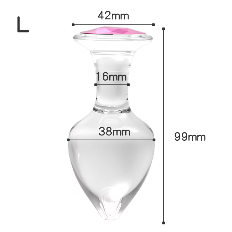 Large Glass Anal Plug in hard gift box