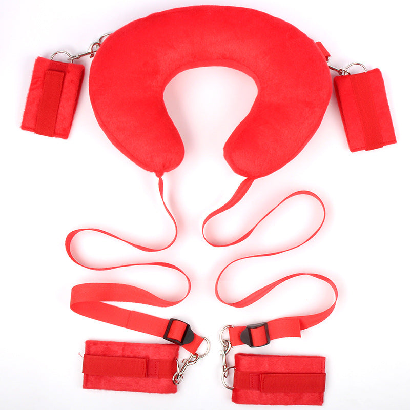 Missionary Leg Spreader with Neck Pillow Support BDSM Sex Bed Bondage Kits with Restraints for Ankle & Wrist Spreader Bar Sex Resistance Strap Leg Hand Cuff Set for Adults Bedroom Sex Handcuff Bracelets for Women