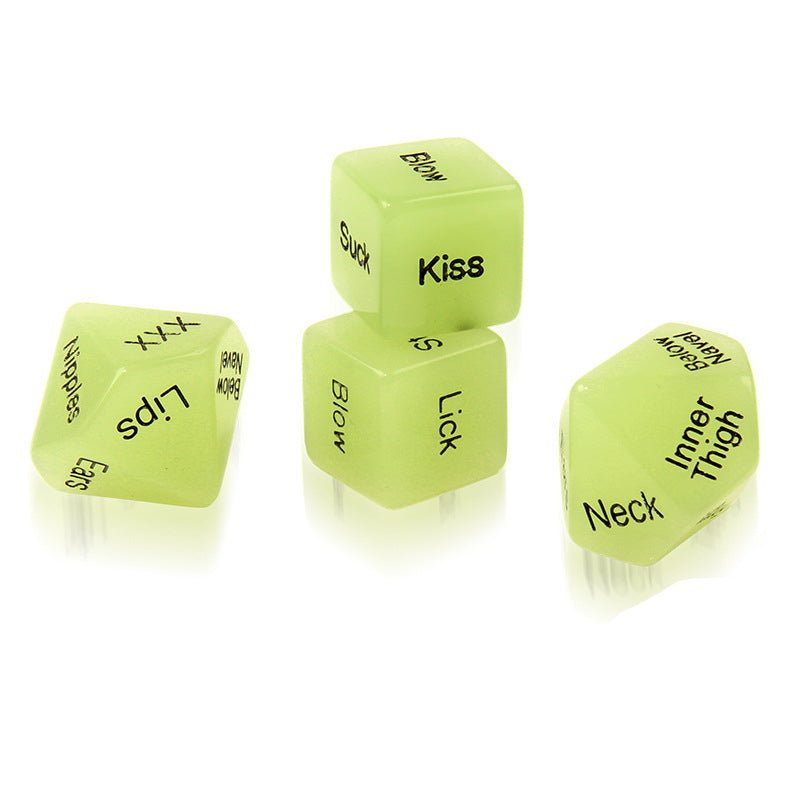 Glow in the Dark 4 Piece Sex Dice, position and commands