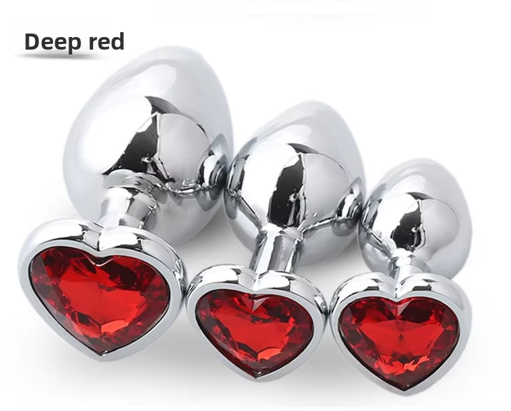 3Pcs Set Luxury Metal Butt Toys Heart Shaped Anal Trainer Jewel Butt Plug Kit S&M for Beginners Couples Large/Medium/Small. Experience the pleasure of fullness and anal stimulation.