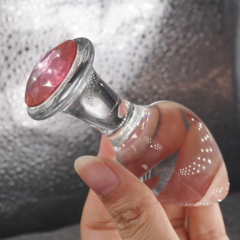 Large Glass Anal Plug in hard gift box