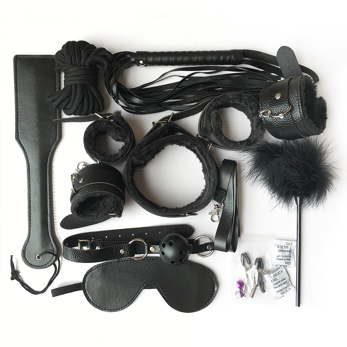 10 Piece Leather Bondage Set for Sex Play