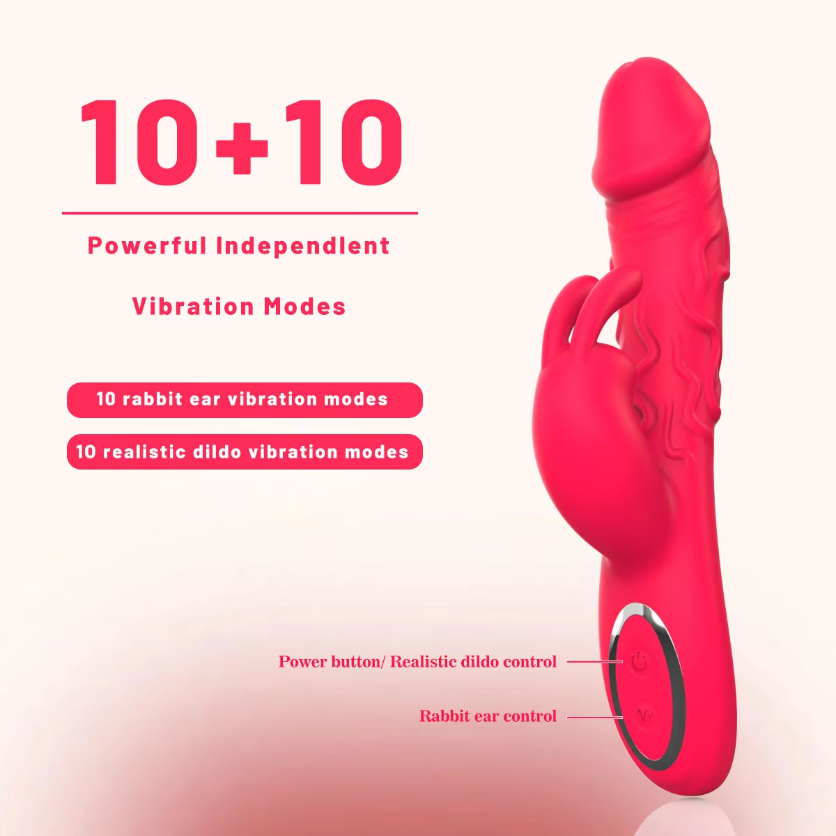 Realistic Rabbit Vibrator, Bunny Ear, Penis