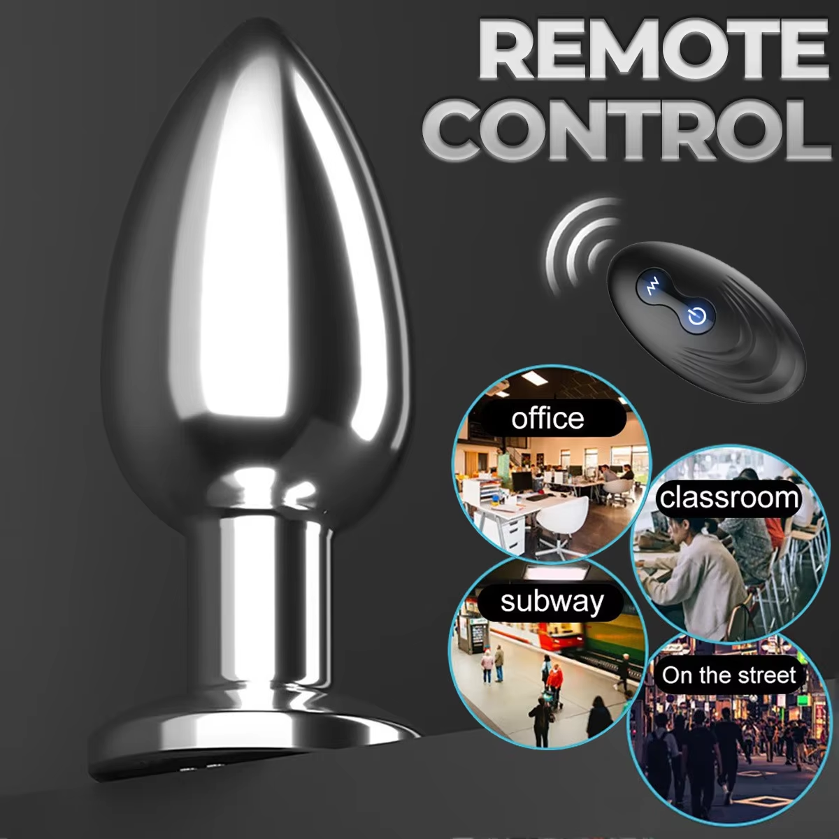 Stainless Steel Remote Controlled Anal Plug