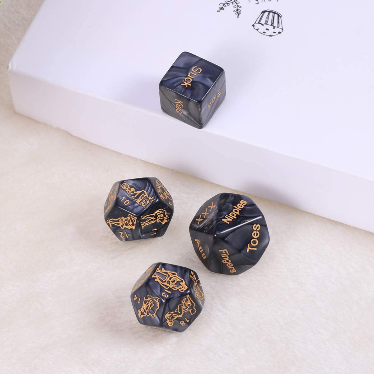 4 Piece Sex Dice Set: Command, Body Parts and Positions