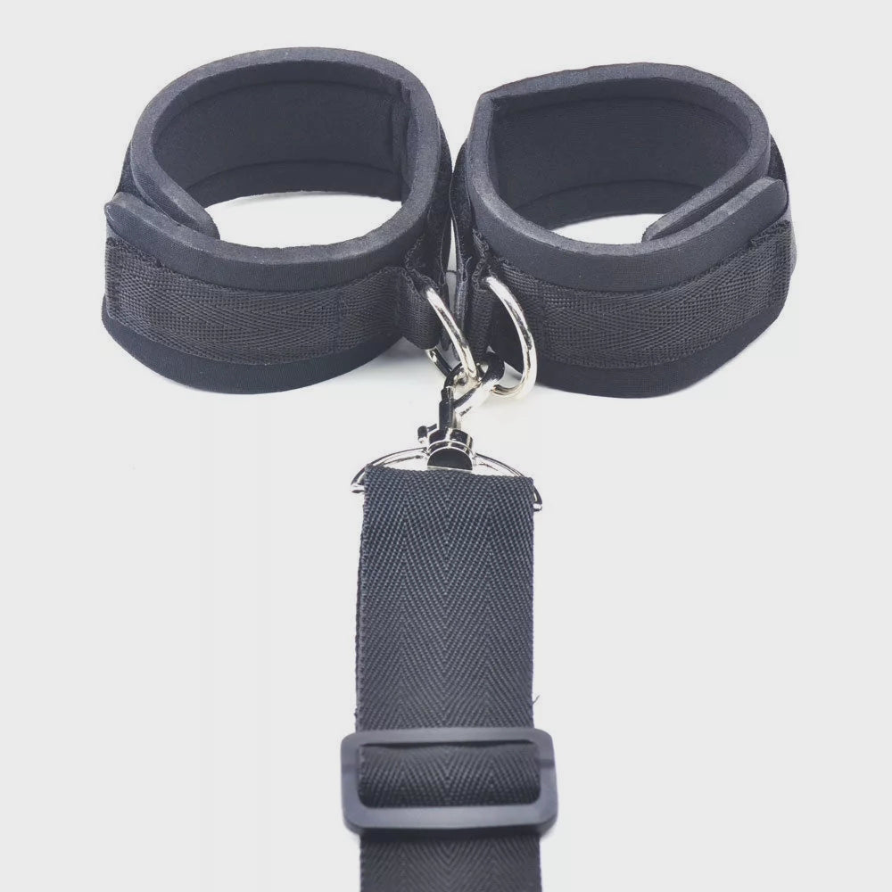 SM Games Sex Toys Sex Furniture Mouth to Wrist Behind Back Bondage Restraints,Black Silicone Play Restraints Kit,Adjustable BDSM Set for Adult Couples Sweater Yoga