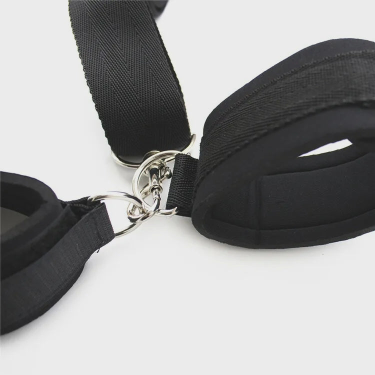 SM Games Sex Toys Sex Furniture Mouth to Wrist Behind Back Bondage Restraints,Black Silicone Play Restraints Kit,Adjustable BDSM Set for Adult Couples Sweater Yoga