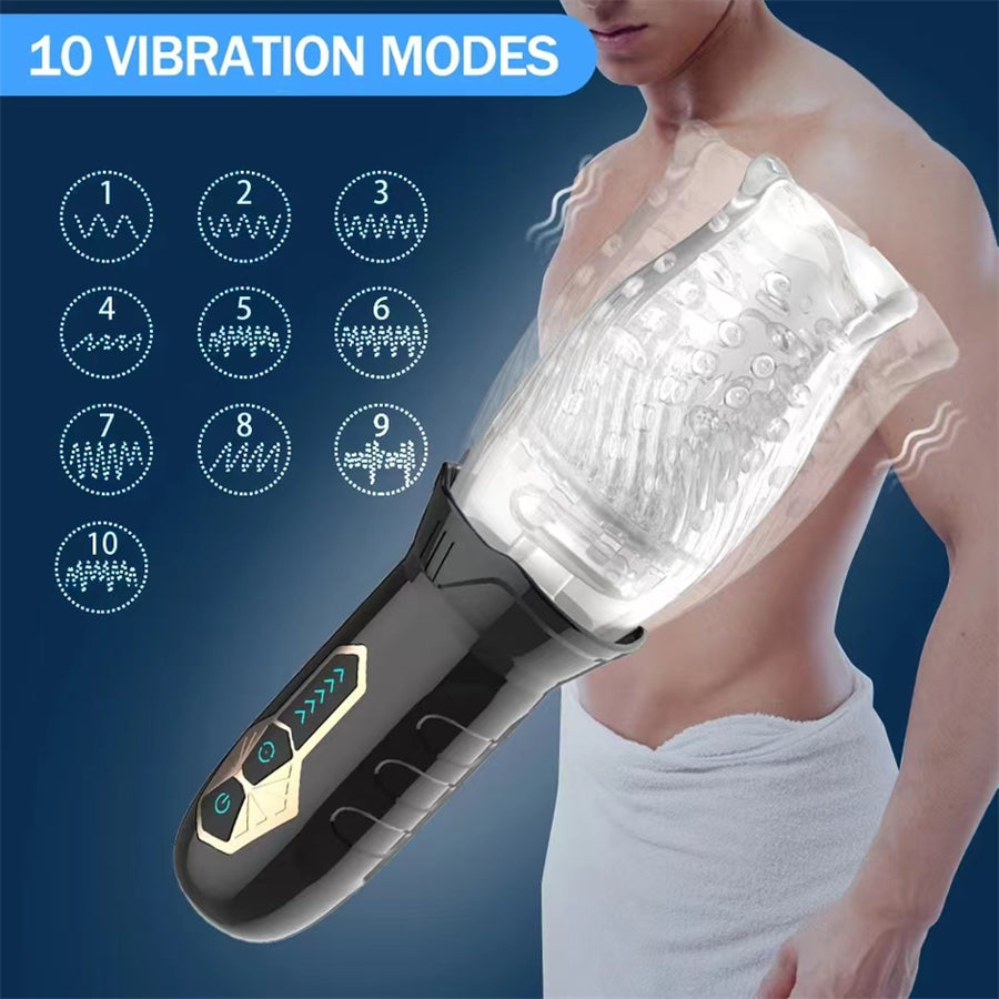 Male Masturbator Adult Sex Toys for Men - Automatic 360 Rotating Vibrating Blowjob Sex Machine Sex Toy Stroker Penis Vibrator, Hands Free Masturbators Pocket Pussy for Men (Gawk Gawk 3000)
