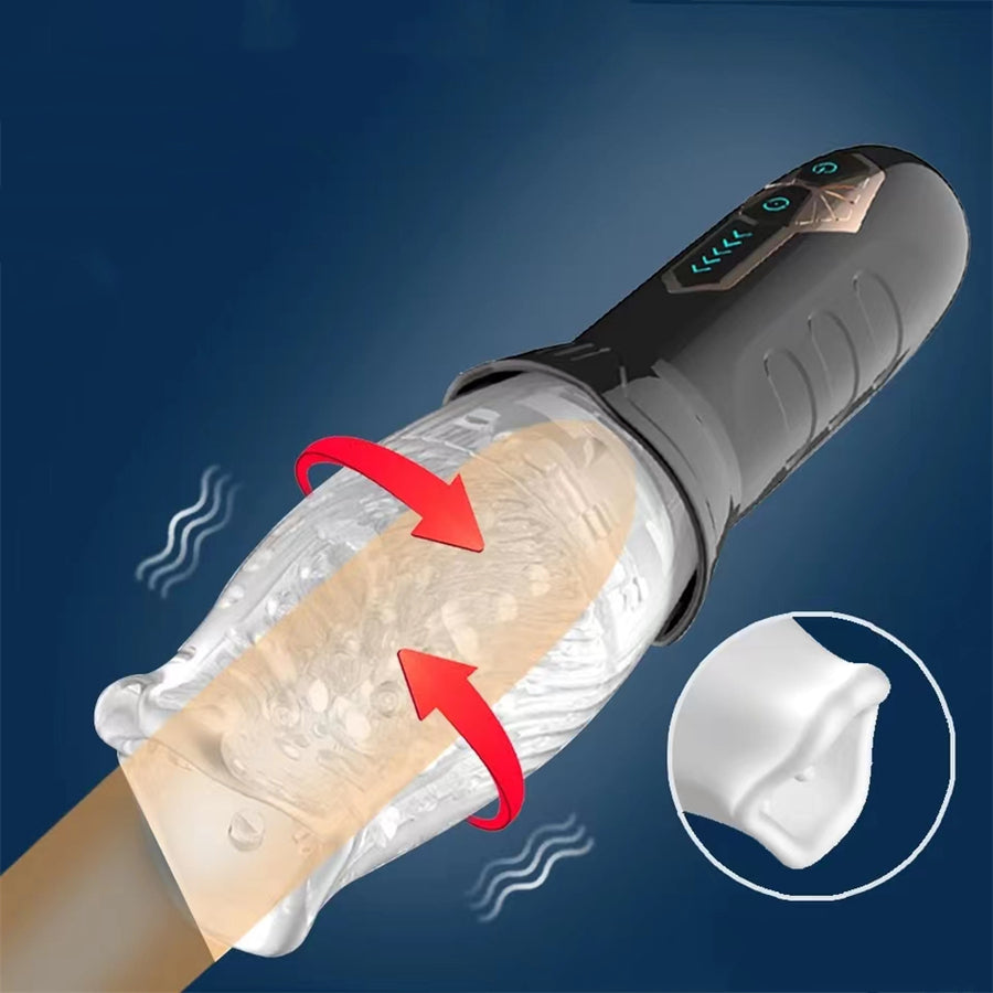 Male Masturbator Adult Sex Toys for Men - Automatic 360 Rotating Vibrating Blowjob Sex Machine Sex Toy Stroker Penis Vibrator, Hands Free Masturbators Pocket Pussy for Men (Gawk Gawk 3000)