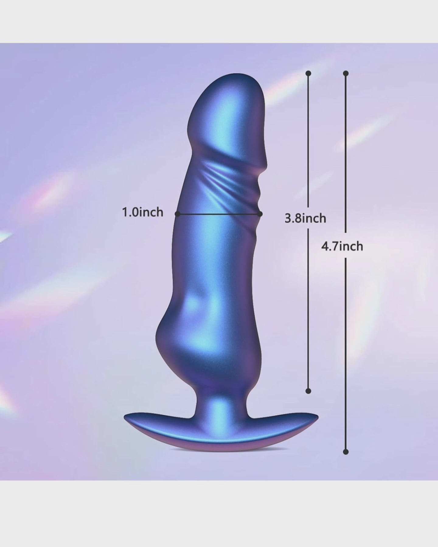 4.7 Inch Realistic Anal Dildo Adult Sex Toy, Thick Silicone Anal Plug Training Toy, Flexible G-spot or Anal Stimulator, Blue-Purple Gradient Anal Toys for Men Women Couples