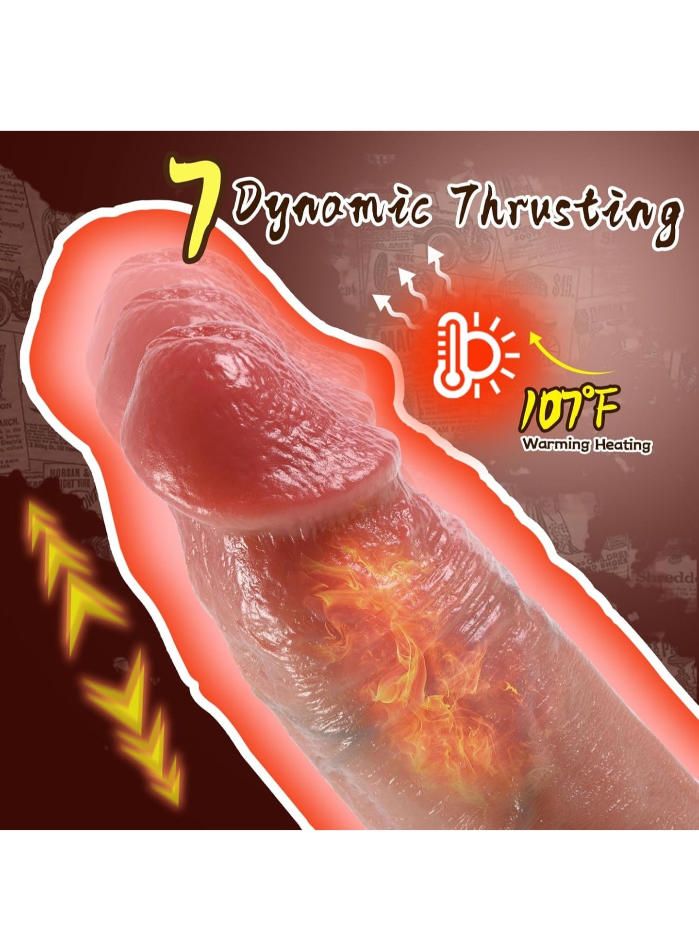 Thrusting Dildo Vibrator Sex Toys, 8.5" Realistic Dildos Vibrators for Anal Vagina Stimulation with 7 Thrusting & 10 Vibration & Heating Mode, Adult Toys for Women Men & Couple