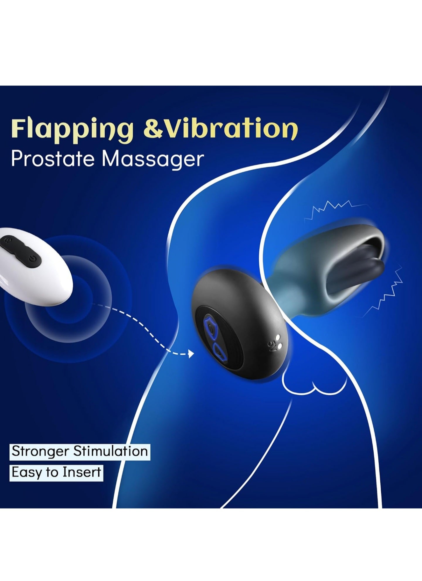 Anal Plug Flapping Anal Vibrator Prostate Massager, Vibrating Butt Plug with 10 Flapping & Vibration Modes, Male Prostate Toy Remote Control Buttplug Adult Anal Sex Toy for Men