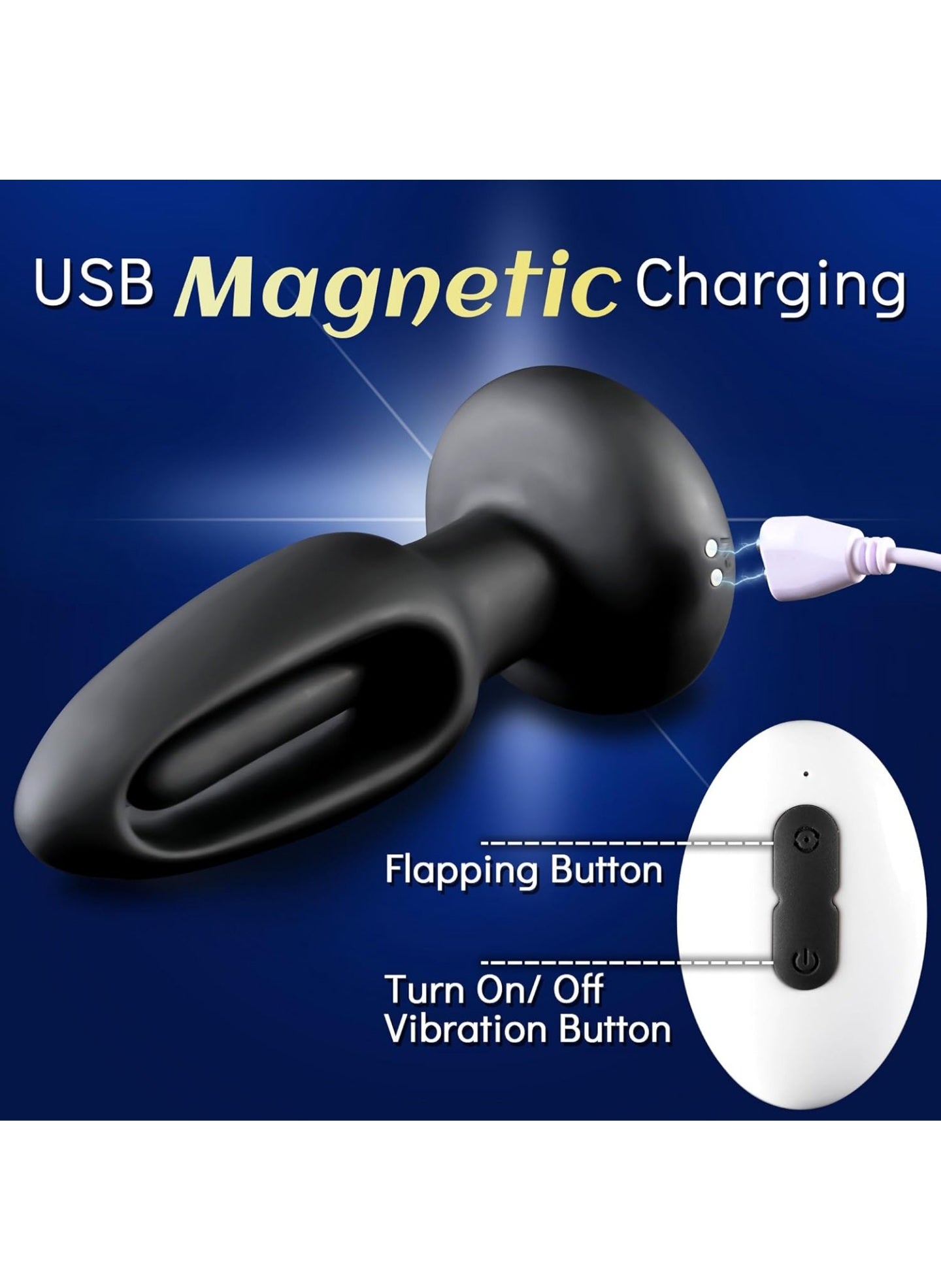 Anal Plug Flapping Anal Vibrator Prostate Massager, Vibrating Butt Plug with 10 Flapping & Vibration Modes, Male Prostate Toy Remote Control Buttplug Adult Anal Sex Toy for Men