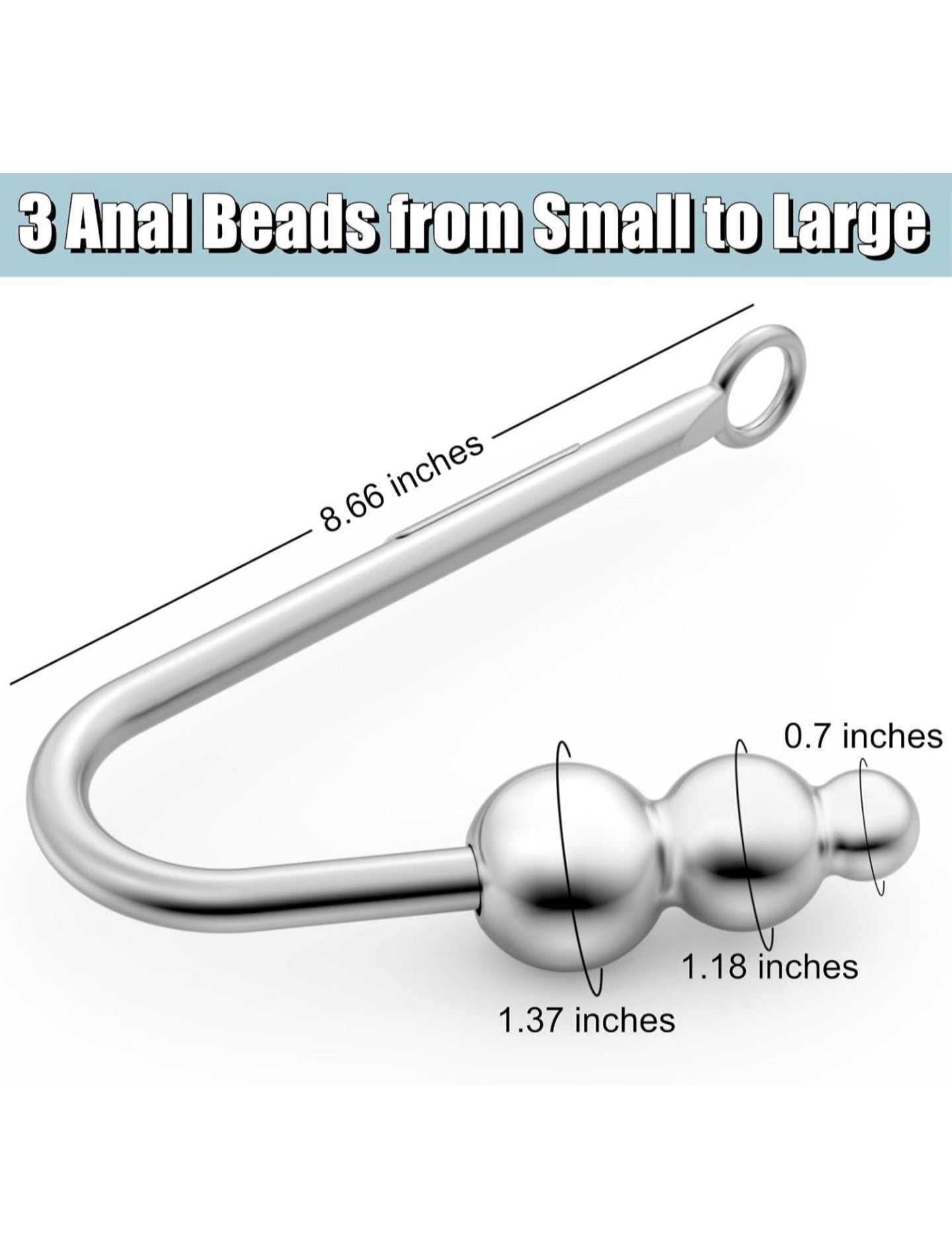 Vibrating Anal Hook Anal Plug, 3 Balls Anal Vibrator Anal Trainer Butt Plug with 9 Vibration Modes, Metal Anal Dilator Vagina Hook G Spot Stimulator SM Sex Toys for Beginners Gay Women Couples