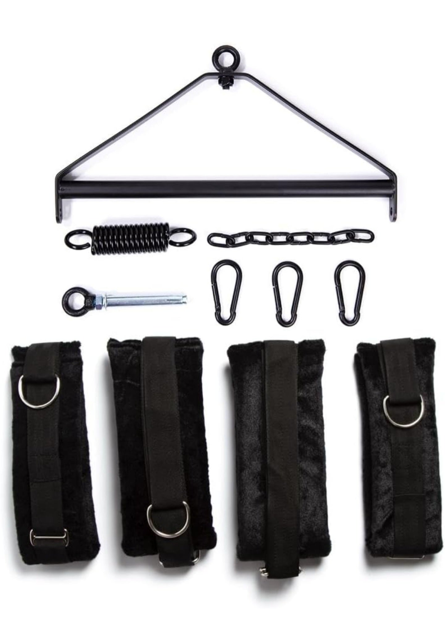 BDSM Ceiling Sex Swing with Seat Cushion, Full 360 Degree Rotation, Bondage Slave Soft Plush Sex Slings with Adjustable Straps, Hanging Handcuffs Leg Restraints Spreader Adult Sex Toys for Couple