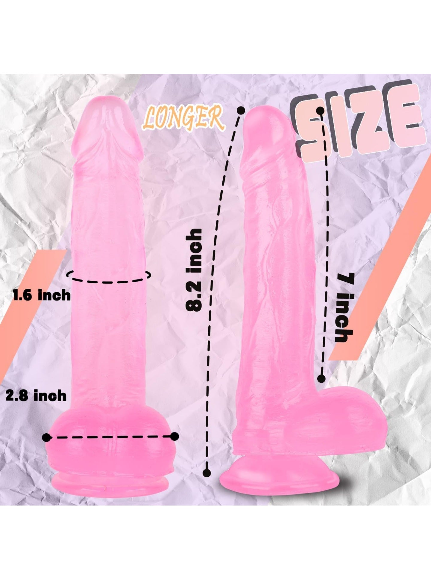 8 inch Realistic Clear Transparent Dildo