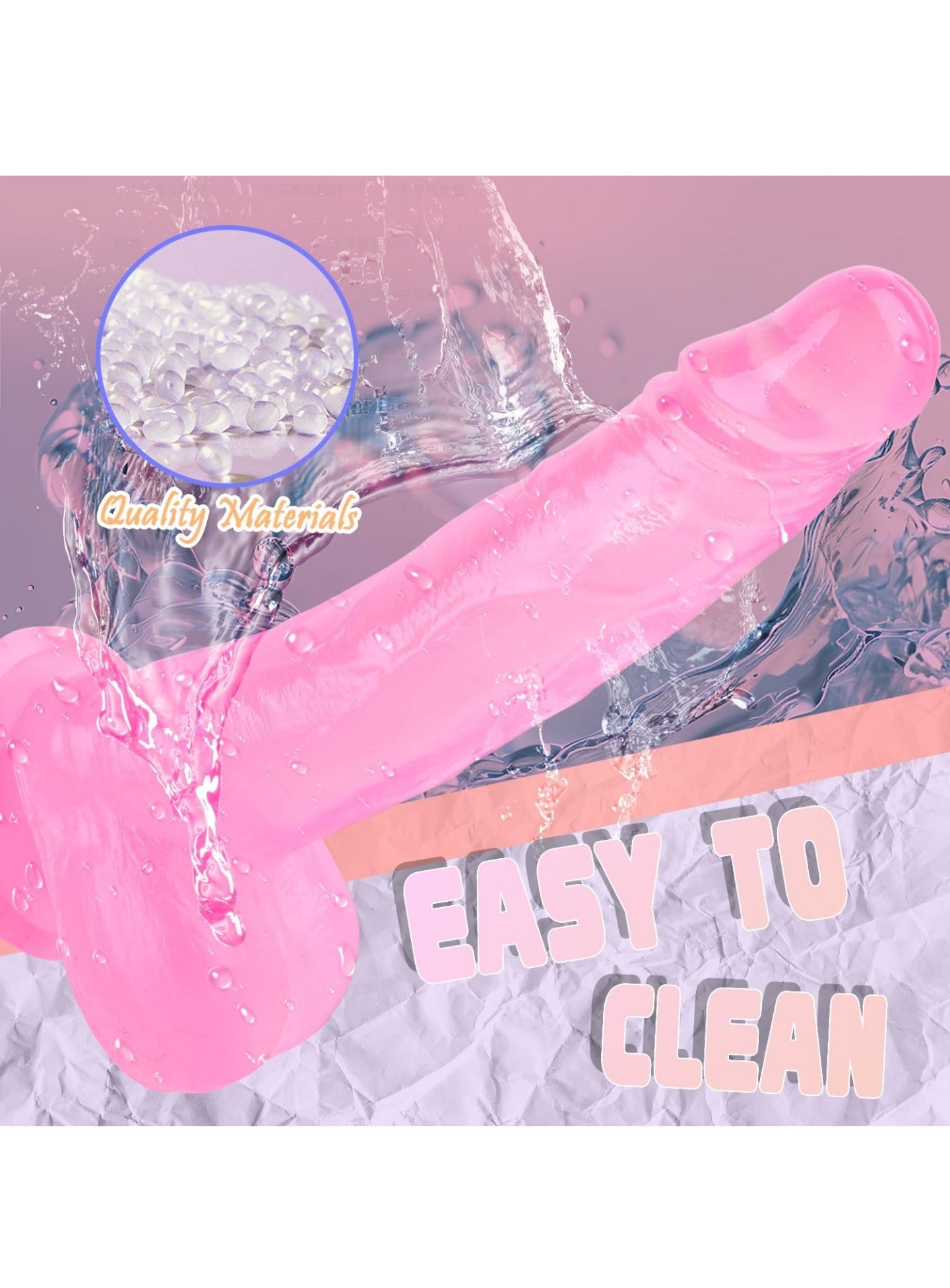 8 inch Realistic Clear Transparent Dildo
