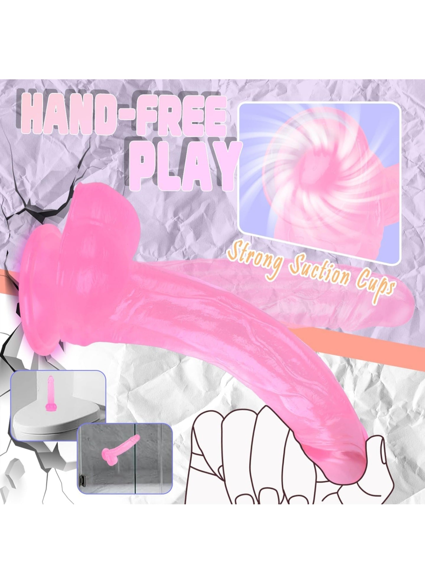 8 inch Realistic Clear Transparent Dildo