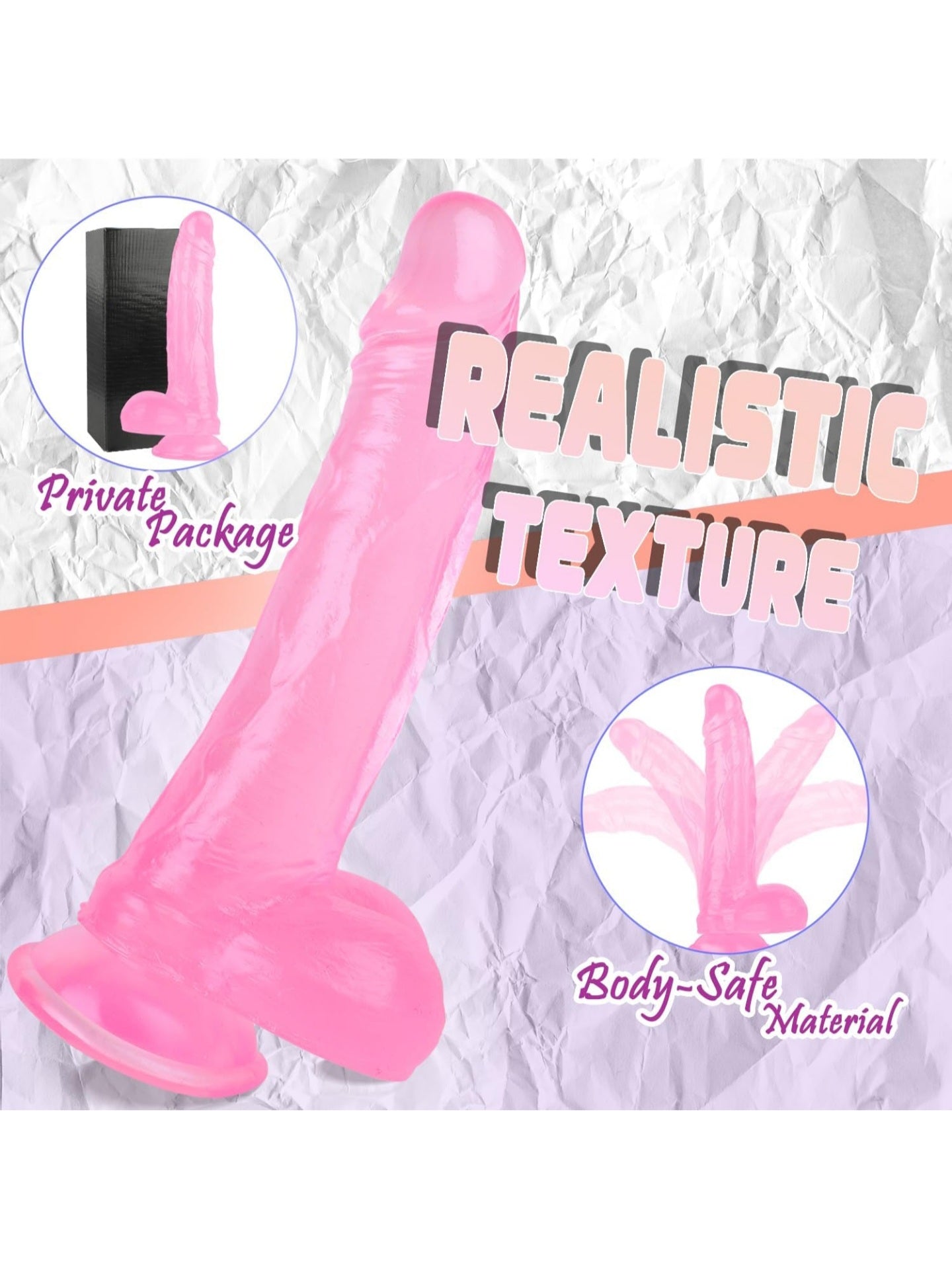 8 inch Realistic Clear Transparent Dildo