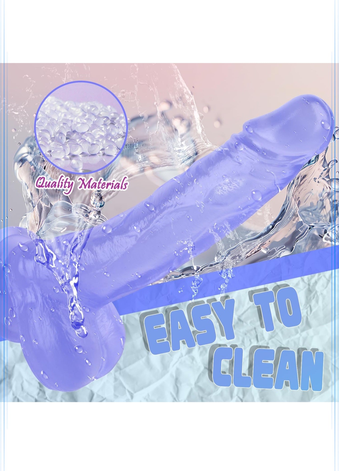 8 inch Realistic Clear Transparent Dildo