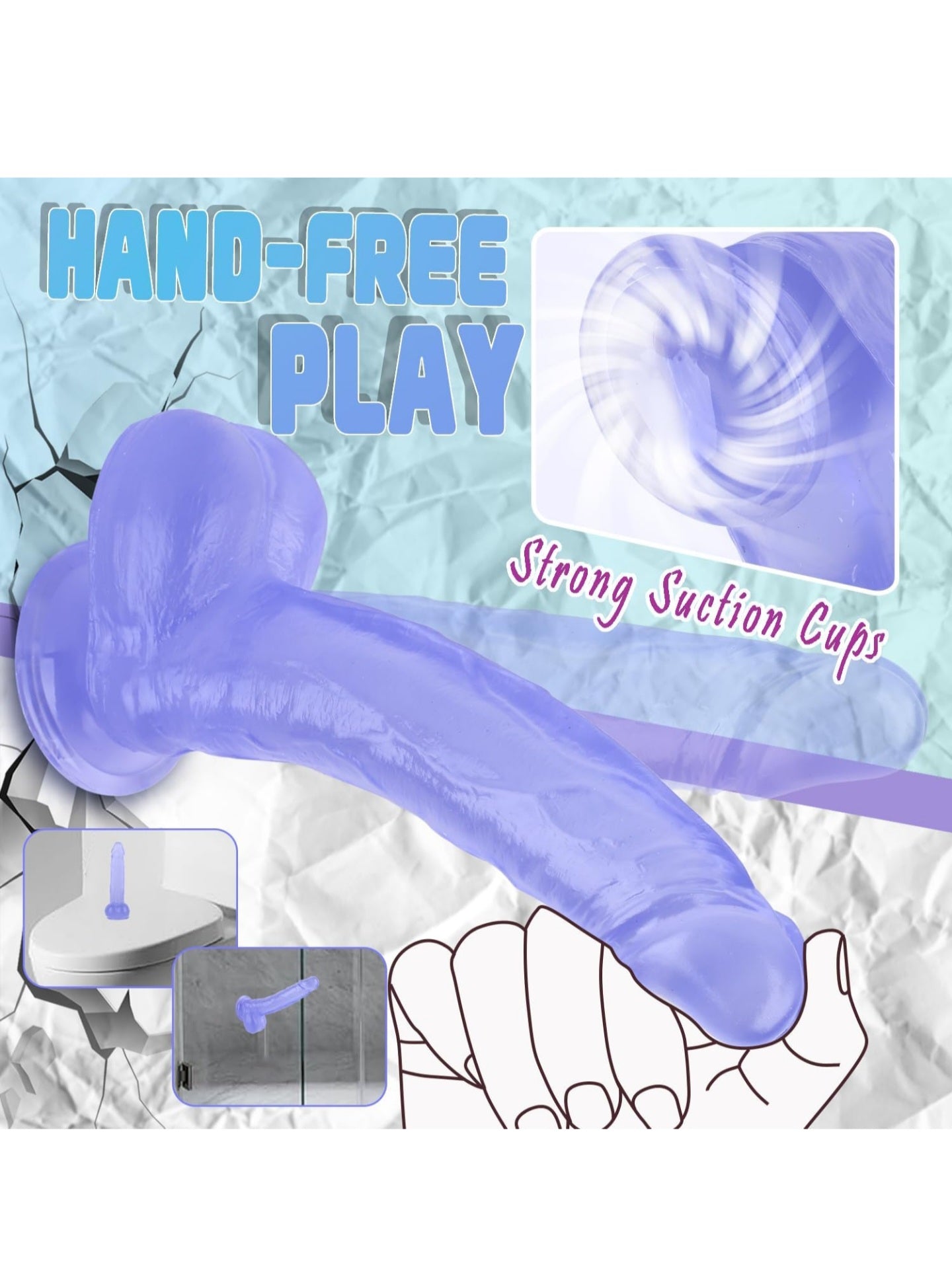 8 inch Realistic Clear Transparent Dildo