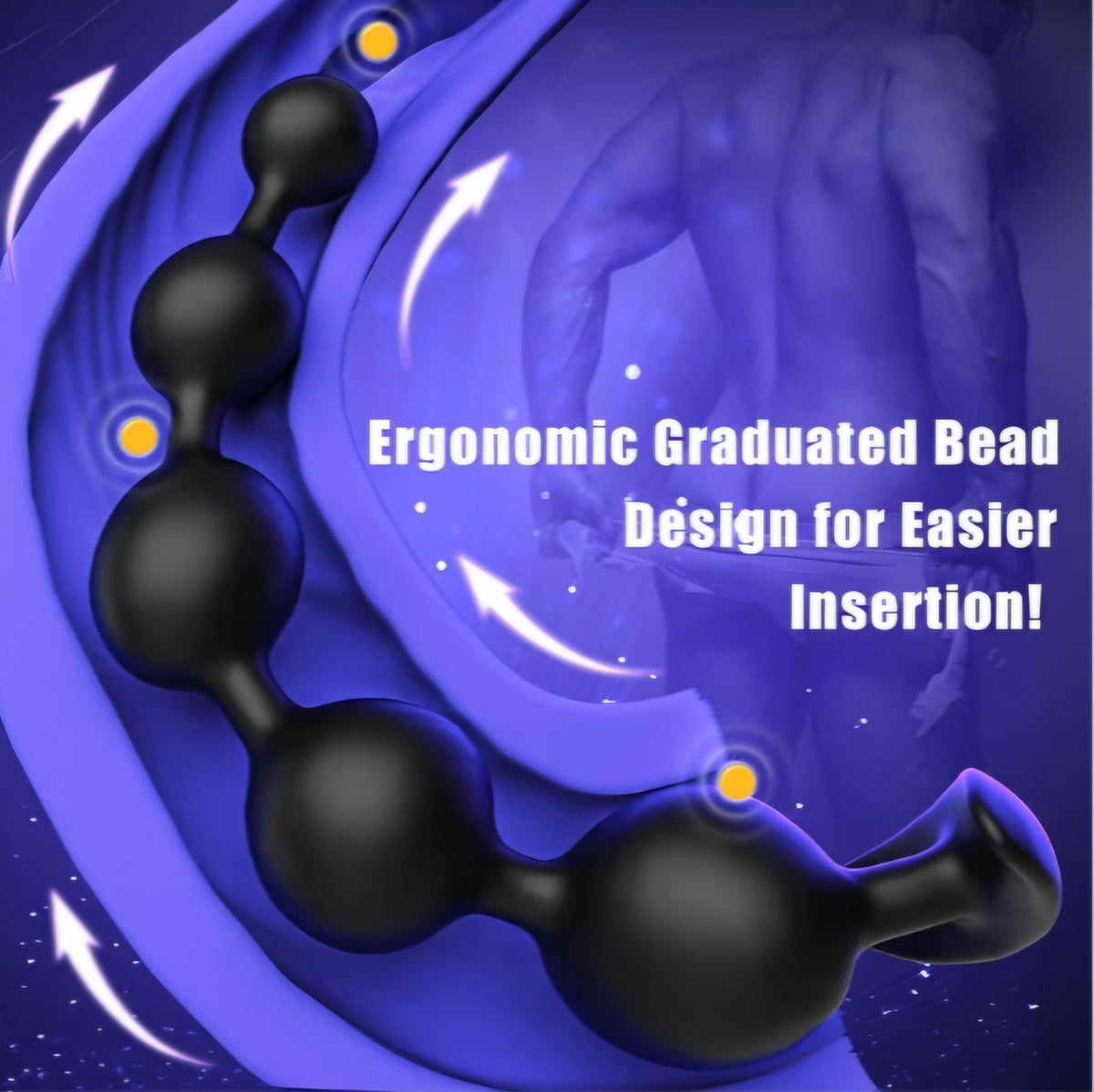 Anal Beads Butt Plug Anal Toys - 9.8" Long ButtPlug 1.8" Diameter Large Silicone Beads with 5 Gradient Anal Trainer, Flexible Prostate Massager Sex Toys for Men & Couple (Opp Bag) AMA