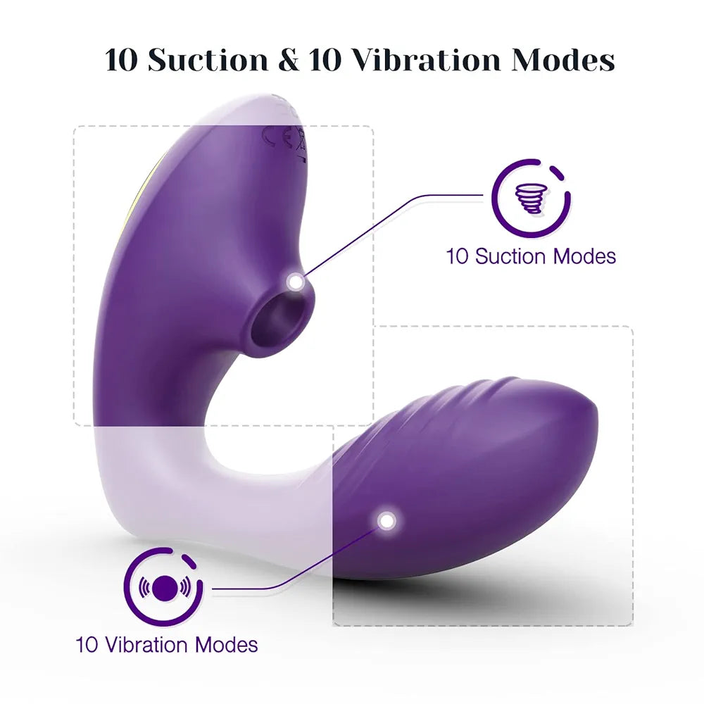 Double Orgasm Wearable Vibrator with Clit Suction and Gpot Stimulation