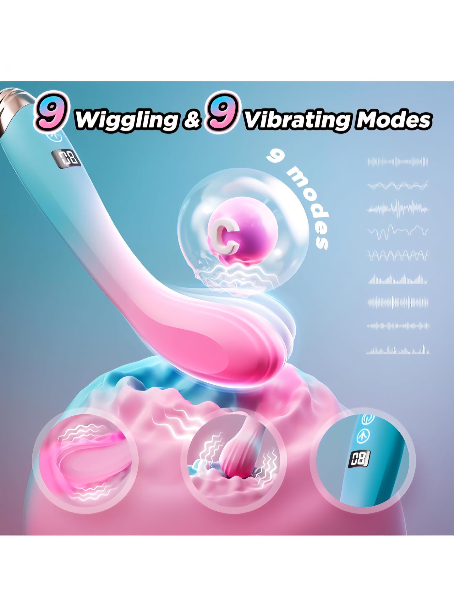 Sex Toys for Women G Spot Vibrator - Adult Toys Women Sex Toy Finger Vibrator with 9 Wiggling & 9 Vibrating, App Control Vagina Vibrator Oral Sex Clitoral Stimulator, Couples Adult Sex Toys & Games