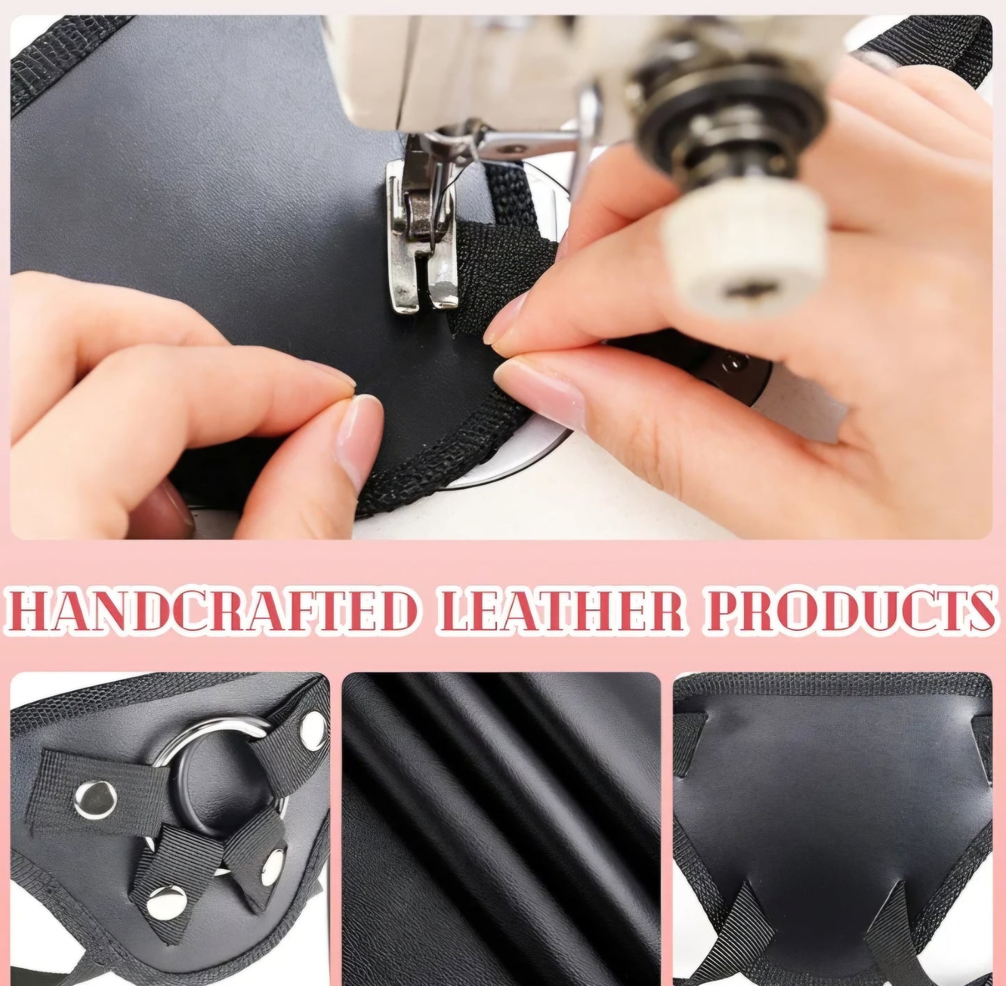 Strap On Wearable Harness for Dildo Play, Adjustable Waist & Hip Strap-On Dildo Holder with Interchangeable Metal O-Rings for Women Men Lesbian Gay Couples Vaginal & Anal Play (Black)