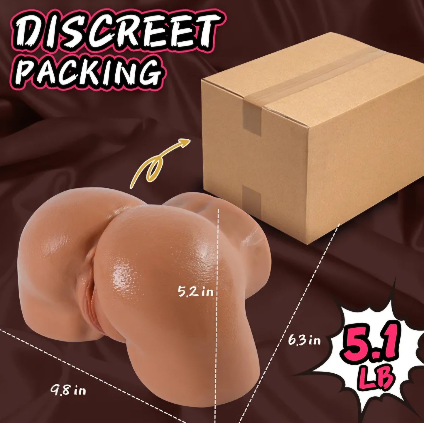 Sex Doll Male Masturbator Realistic Pocket Pussies for Men, Big Ass Male Love Doll Fake Pussy, Pussy Ass Blowjob Stroker with 2 Hole Deeper Vagina & Tight Anal, Fake Butt Sex Toy for Men Masturbation