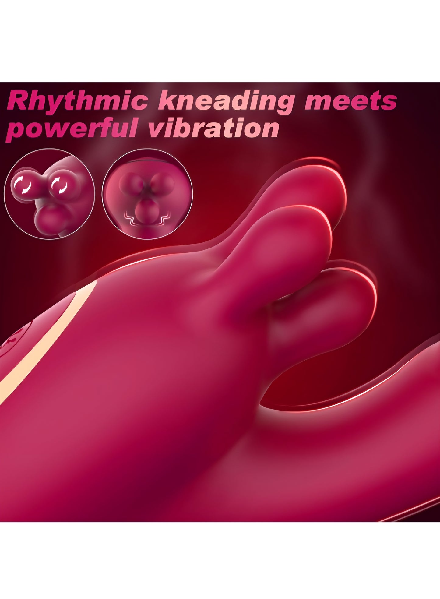 Vibrator Dildo Sex Toys for Women - 3 in 1 Rose Sex Toy with G Spot Thrusting Vibrators, 9 Thrusting, 9 Vibration, 9 Kneading Clitoral, Nipple Stimulation, Pleasure Tools for Female, Couples Games