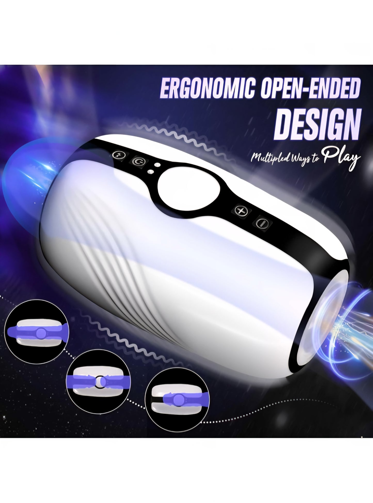 Automatic Male Masturbator Cup for Men, Open Ended Male Sex Toys for Penis Stroker with 3 Clamping Sucking & 7 Vibrating Modes, Pocket Pussy Penis Vibrator Male Blowjob Machine Adult Toys for Men
