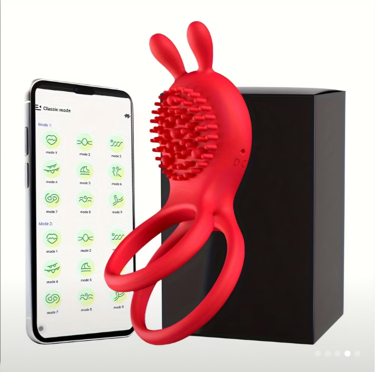 Dual-Stimulation App-Controlled Vibrating Cock Ring with Textured Clitoral Massager