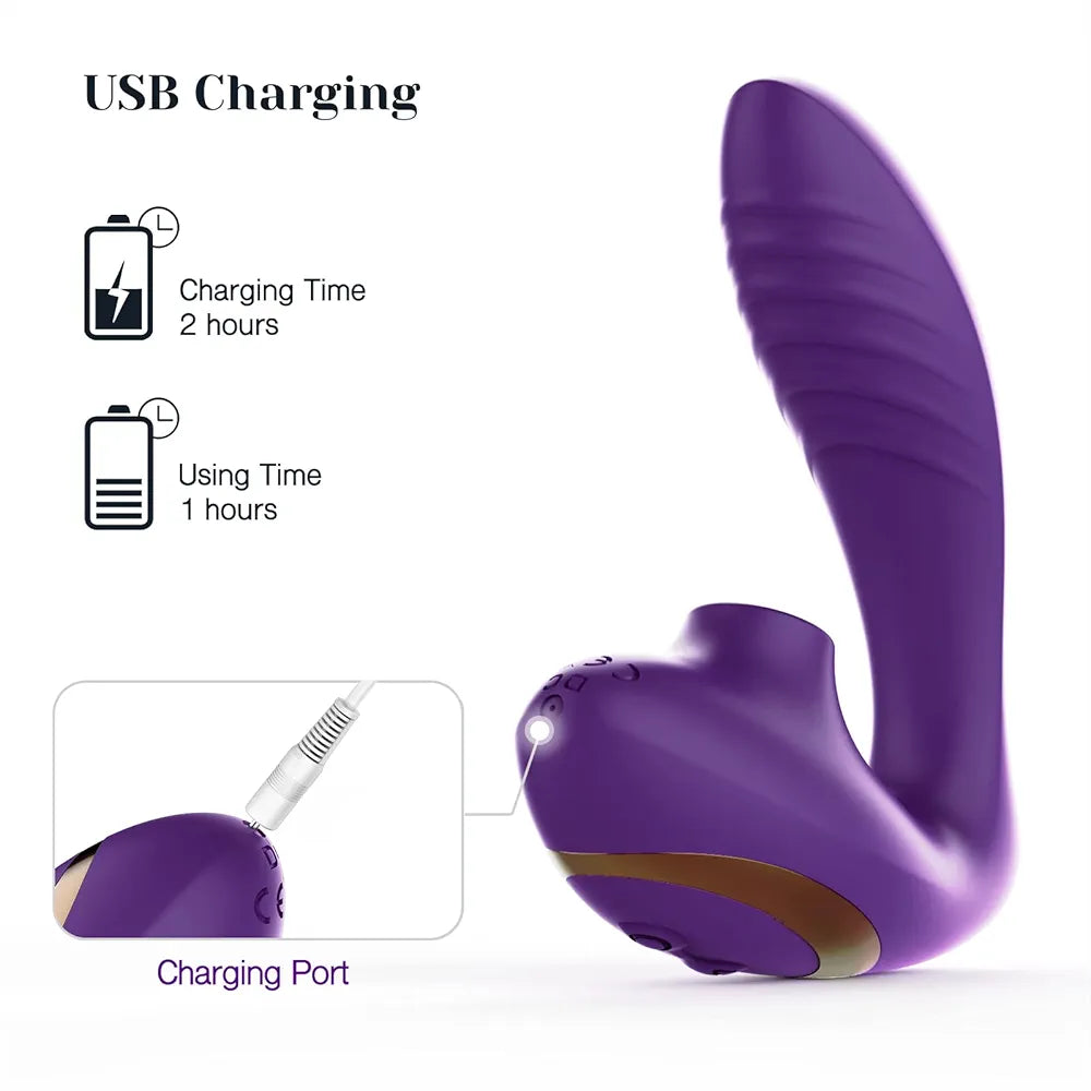 Double Orgasm Wearable Vibrator with Clit Suction and Gpot Stimulation