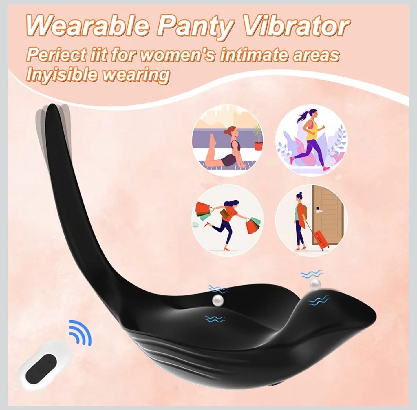 Wearable Clitoris Vibrator for Women, Silent Butterfly Panty Massager Sex Toys with Remote Control